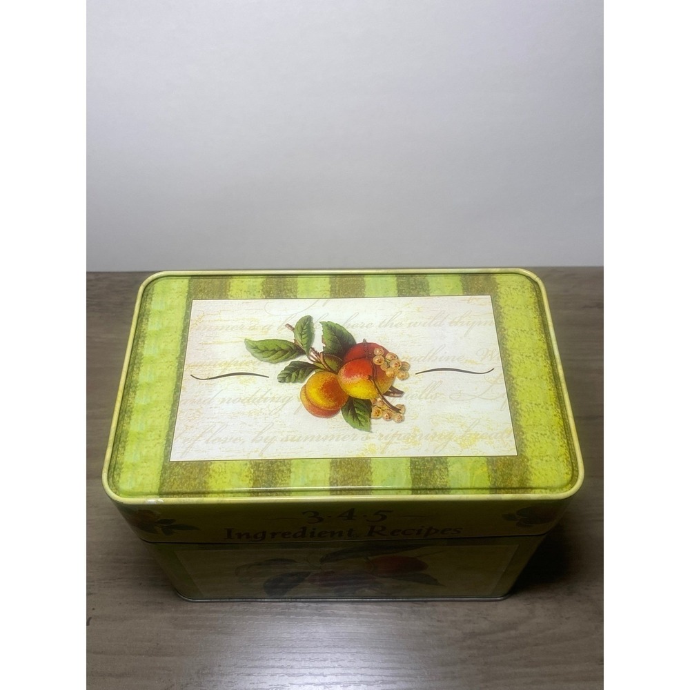 Vintage Country Style Metal Tin Recipes Storage Container Kitchen 5"H,4"W,6.75"L - Picture 5 of 7